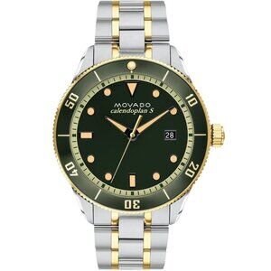 Movado Heritage Green Dial with two tone Bracelet 3650096